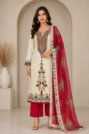 Off white digital print Jam Satin salwar suit