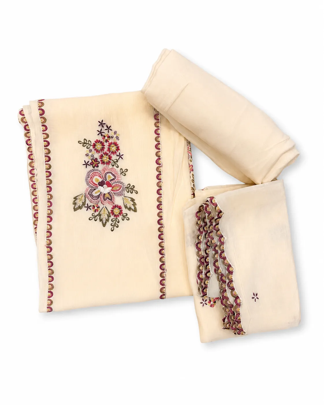 Salwar Suit Set – Classic Ivory – Roman Silk - Image 4