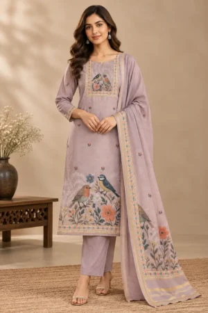 Bird Paradise Suit - Jam Cotton - Mauve Shade